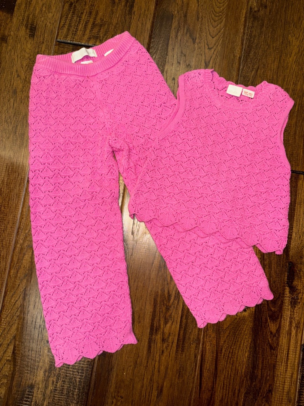 Zara Pink Crochet Matching Set. SIZE 6. Good condition.